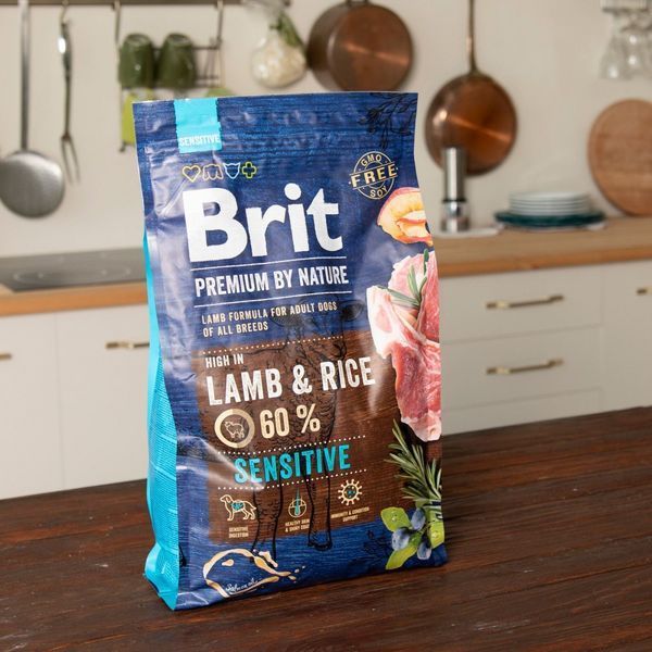 Корм сухий Brit Premium Dog Sensitive Lamb для собак усіх порід з чутливим травленням з ягнятиною 3 кг 8595602526628 170843/6628 фото