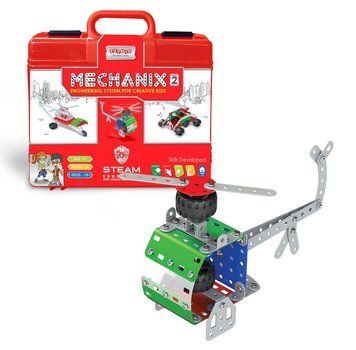 Металевий конструктор розвиваючий у пластиковому кейсі MECHANIX №2 (170 елм./15 моделей) Zephyr 8904136010679 1067 8904136010679 фото