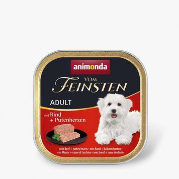 Корм вологий Vom Feinsten Adult with Beef Turkey hearts для собак з яловичиною і індичими серцями 150 г 4017721823111 AM-82612 фото