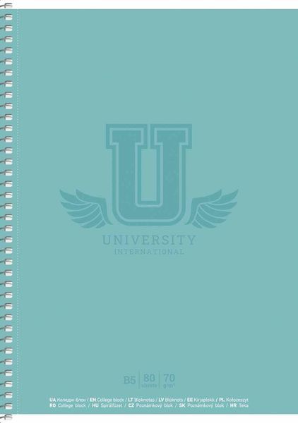 Набір 4 шт. коледж блоків. University. Коледж блок Школярик В5 80 арк. у клітинку 6525 B5-080-6525K 4823088241839 4823088241839 фото