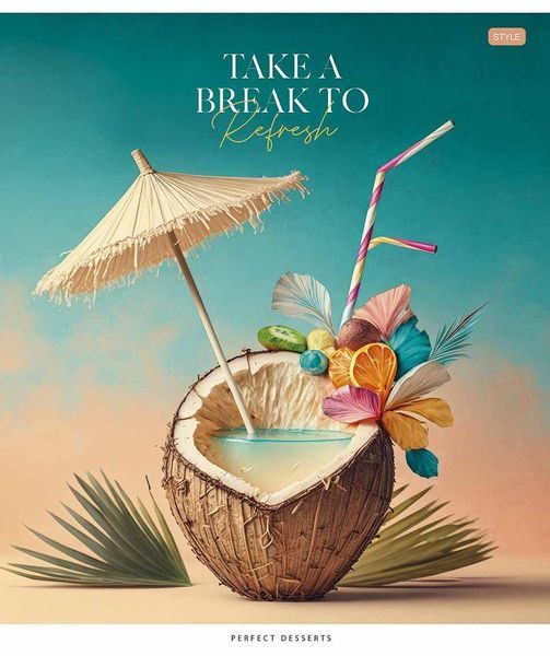 Набір 5 шт, зошит загальний, Take a break to refresh (УФ-лак). Зошит Star у лінію 48 арк. 3281 4820006476458 4820006476458_6 фото