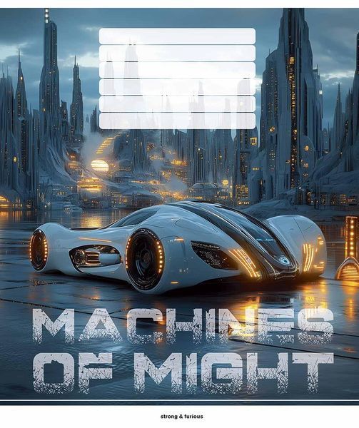 Зошит учнівський, набір 5 шт, Machines of might ВД-лак. Зошит Star у клітинку 18 арк. 3517 4820006472085 4820006472085_018-3517K фото