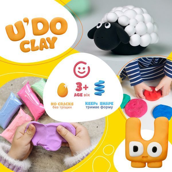 Набір для творчості "U'DO Clay 32 шт." брикет 6 г Strateg (30898) 30898 фото