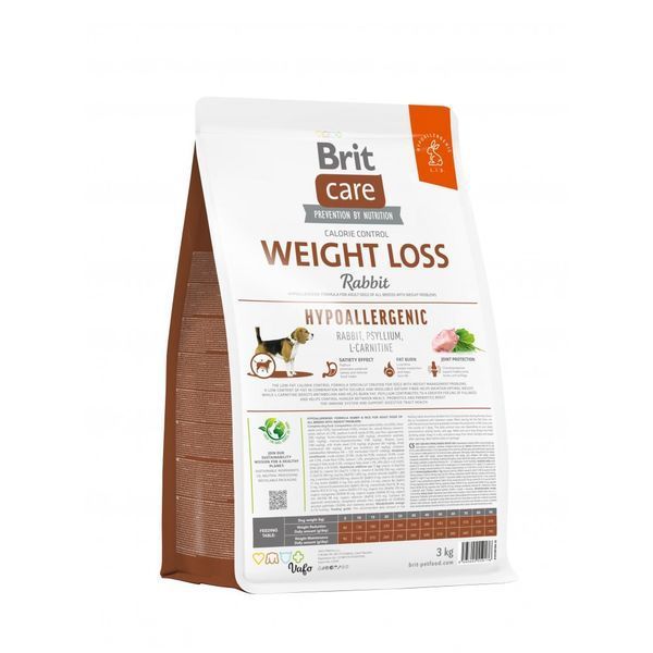 Корм сухий Brit Care Dog Hypoallergenic Weight Loss для собак із зайвою вагою гіпоалергенний з кроликом 3 кг 8595602559176 8595602559176 фото