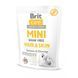 Корм сухий Brit Care Grain Free Mini Hair Skin для собак мніатюрних порід для шкіри та шерсті з лососем та оселедцем 400 г 8595602520237 170783/0237 фото 1