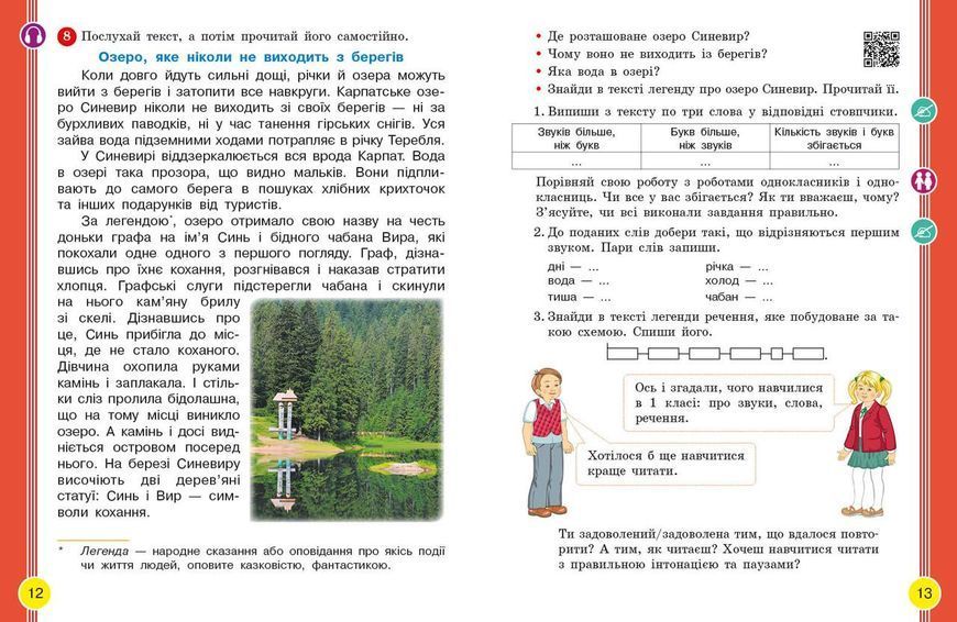 Українська мова. Підручник для 2 класу ЗЗСО. У 2-х ч.Ч.1 9786170952066 фото