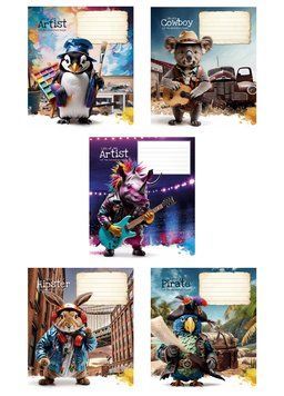 Комплект 5 шт учнівських зошитів Cool adventures. Зошит Школярик 18 арк. у клітинку 3413 4820006472429 4820006472429_018-3413K фото