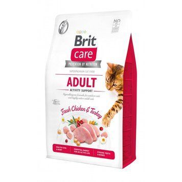 Корм сухий Brit Care Cat Grain Free Adult Activity Support для вуличних та дорослих котів філе індички та курки 2 кг 171298/0822 фото