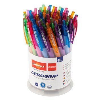 Ручки 40 шт. кулькові автом. Aerogrip-2, синя UX-137-02 8907430007192 UX-137-02 фото