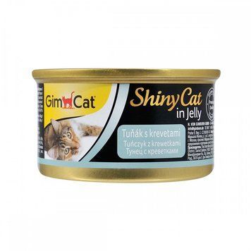 Корм вологий GimCat Shiny Cat для котів з тунцем та креветками в желе 70 г G-413099 /413297 фото