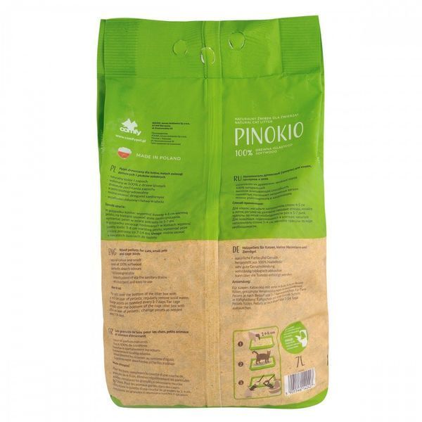 Наповнювач Comfy для котячого туалету гігієнічний деревинний Pinokio 7 л 5905546142427 5905546142427 фото