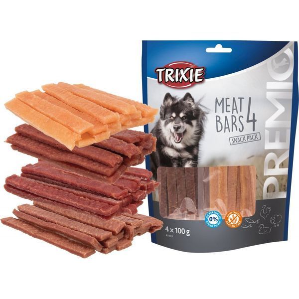 Ласощі Trixie Premio 4 Meat Bars для собак з куркою качкою бараниною та лососем 4х100 г 4011905318530 4011905318530 фото
