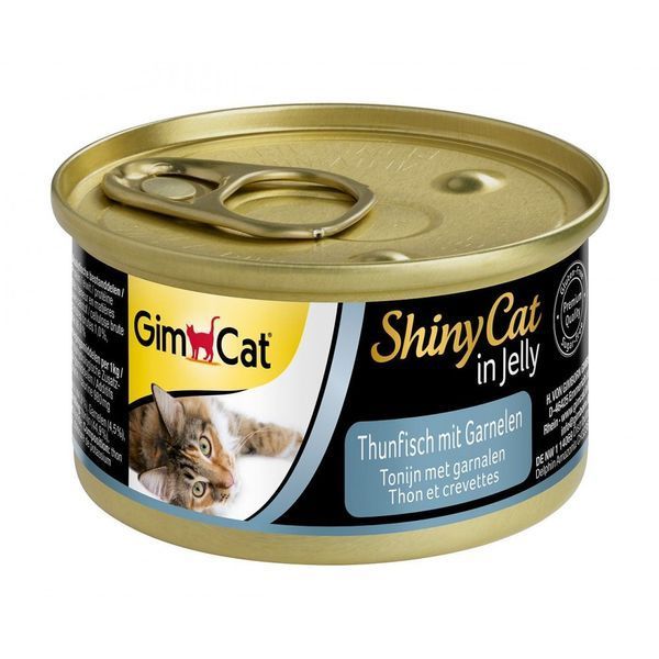 Корм вологий GimCat Shiny Cat для котів з тунцем та креветками в желе 70 г G-413099 /413297 фото