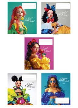 Комплект 5 шт загальних зошитів Fairytale. Зошит Школярик 36 арк. у лінію 3542 4823088231274 4823088231274_036-3542L фото