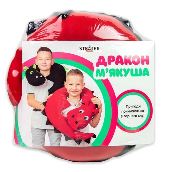 М'яка подушка Дракон М'якоть червоно-чорний Strateg (60611) 60611 фото