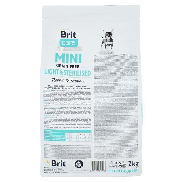 Корм сухий Brit Care Grain Free Mini Light and Sterilised для дорослих собак дрібних порід з зайвою вагою чи стерилізованих 8595602521067 170785/1067 фото
