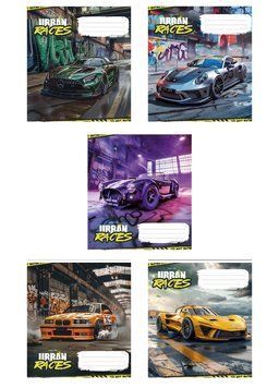 Комплект 5 шт загальних зошитів Time the urban races. Зошит Школярик 48 арк. у клітинку 3439 4820006470081 4820006470081_048-3439K фото