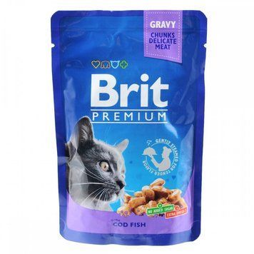 Корм вологий Brit Premium Cat Cod Fish pouch для котів з тріскою 100 г 100272 /506002 фото