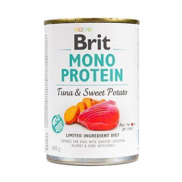 Корм вологий Brit Mono Protein Tuna and Sweet Potato для собак з тунцем та бататом 400 г 8595602555345 100836/100055/9742 фото