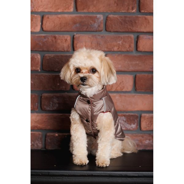 Жилет Pet Fashion Hardy для собак утеплений водонепроникний з отвором для повідця бежевий розмір M2 4823082437467 4823082437467 фото