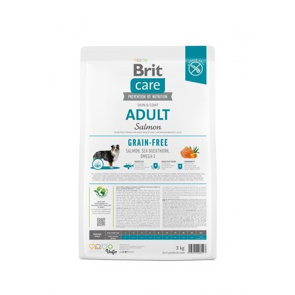 Корм сухий Brit Care Dog Grain-free Adult для дорослих собак малих і середніх порід беззерновий з лососем 3 кг 8595602558841 8595602558841 фото