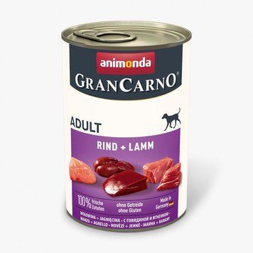 Корм вологий GranCarno Adult Beef Lamb для дорослих собак з яловичиною і ягнятиною 400 г 4017721827300 AM-82733 фото