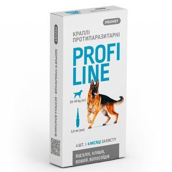 Краплі Provet PROFILINE для собак 20-40 кг інсектоакарицид4 піпетки по 3 мл PR243102 PR243102 фото