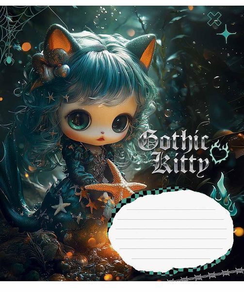 Комплект 5 шт учнівських зошитів Gothic cats. Зошит Школярик 18 арк. у клітинку 3531 4820006472429 4820006472429_018-3531K фото
