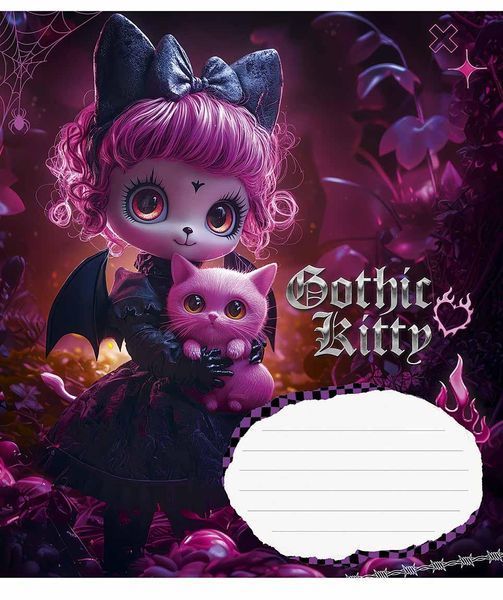 Комплект 5 шт учнівських зошитів Gothic cats. Зошит Школярик 18 арк. у клітинку 3531 4820006472429 4820006472429_018-3531K фото