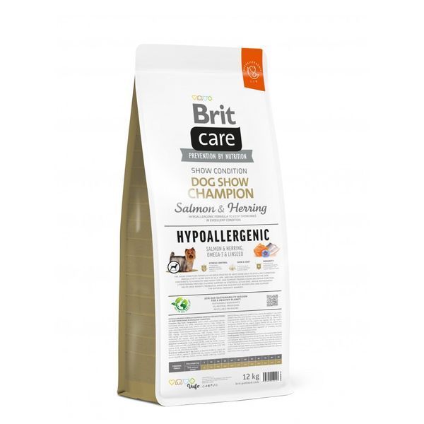 Корм сухий Brit Care Dog Hypoallergenic Dog Show Champion для виставкових собак з лососем і оселедцем 12 кг 8595602559107 8595602559107 фото