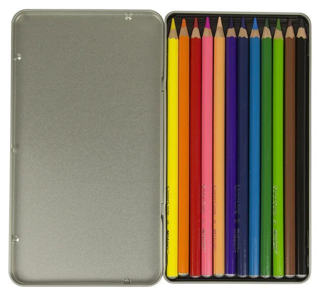 Олівці кольорові "Marco ColorCore" 12 кольорів у металевому пеналі 3100-12TN фото