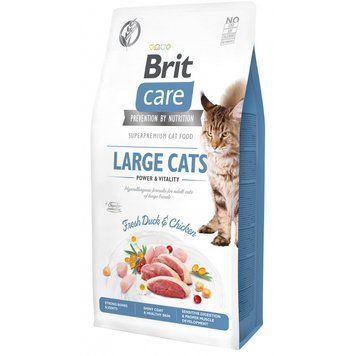 Корм сухий Brit Care Cat Grain Free Large Power Vitality для дорослих котів великих порід з качкою та куркою 7 кг 171309/0907 фото