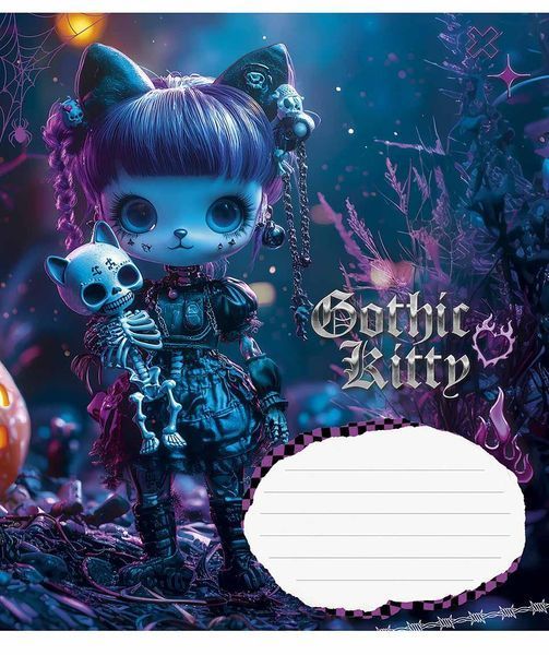 Набір 5 шт учнівських зошитів Gothic cats. Зошит Школярик 12 арк. у клітинку 3531 4820006472511 4820006472511_012-3531K фото