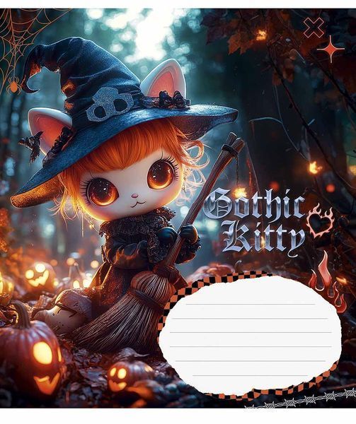 Набір 5 шт учнівських зошитів Gothic cats. Зошит Школярик 12 арк. у клітинку 3531 4820006472511 4820006472511_012-3531K фото