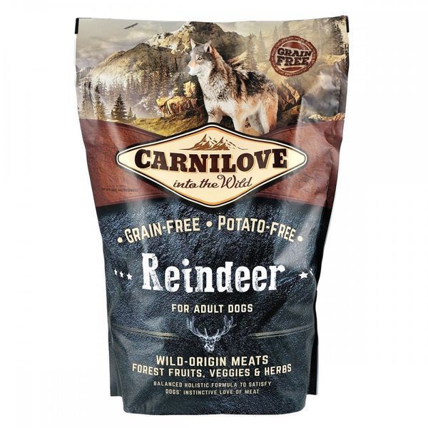 Корм сухий Carnilove Adult Raindeer для дорослих собак усіх порід з північним оленем 1,5 кг 150827/8891 фото