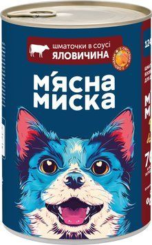 Повнораціонний корм для дорослих собак консервований. Шматочки в соусі з яловичиною та овочами 1240г 4820255195087 95087 фото