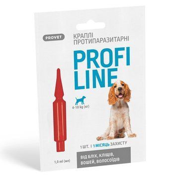 Краплі Provet PROFILINE для собак 4-10 кг інсектоакарицид 1 піпетка по 1 мл PR243108 PR243108 фото