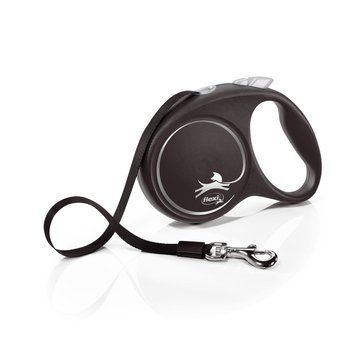 Повідець-рулетка Flexi для собак Black Design стрічка чорна розмір L 5 м/50 кг 4000498034101 4000498034101 фото