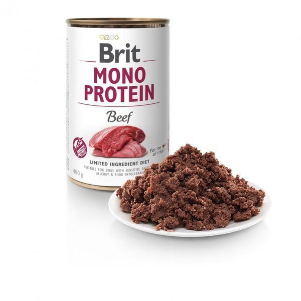 Корм вологий Brit Mono Protein Beef для собак з яловичиною 400 г 8595602555390 100831/100057/9766 фото