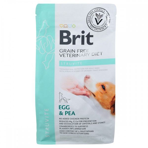 Корм сухий Brit Grain Free VetDiet Dog Struvite для собак з сечокам'яною хворобою з яйцем індичкою горохом гречкою 2 кг 8595602528226 170951/8226 фото
