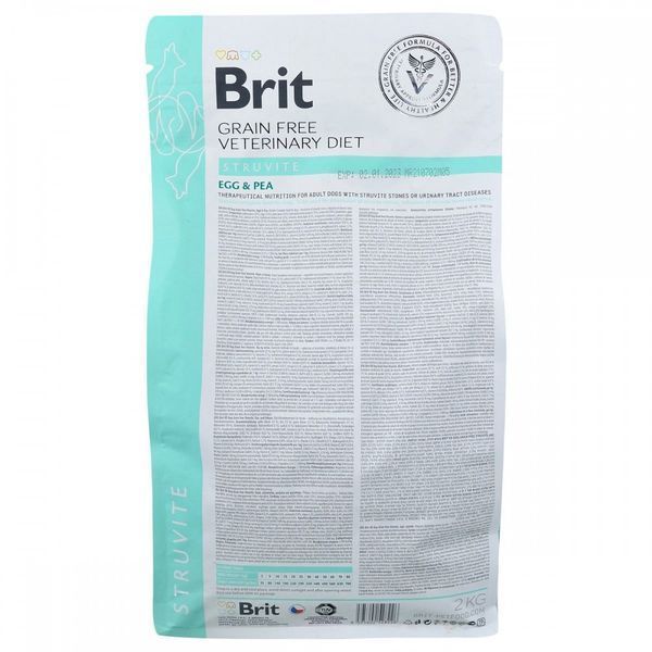 Корм сухий Brit Grain Free VetDiet Dog Struvite для собак з сечокам'яною хворобою з яйцем індичкою горохом гречкою 2 кг 8595602528226 170951/8226 фото