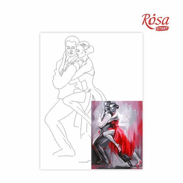 Полотно на картоні з контуром, "Танго", 30*40, бавовна, акрил, ROSA START GPA284402 4823086708662 4823086708662 фото