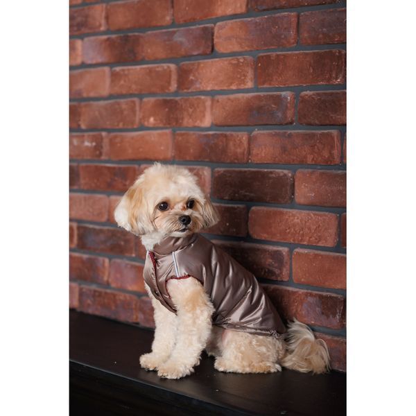 Жилет Pet Fashion Hardy для собак утеплений водонепроникний з отвором для повідця бежевий розмір S2 4823082437504 4823082437504 фото