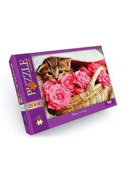 Пазли дитячі "Kitten in roses" 660х940 мм 2000 елементів DT_C2000-01-05 фото