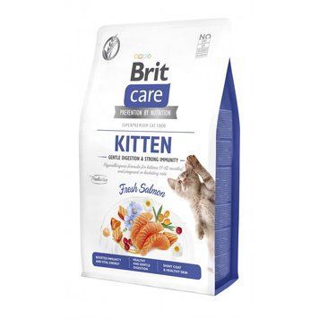 Корм сухий Brit Care Cat Grain Free Kitten Gentle Digestion Strong Immunity для кошенят для міцного імунітету з лососем 2 кг 172542 фото
