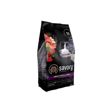 Корм сухий Savory Medium Breed rich in Fresh Turkey and Lamb для дорослих собак середніх порід від 10 до 25 кг зі свіжим ягням 4820232630808 4820232630808 фото
