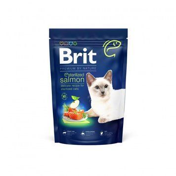 Корм сухий Brit Premium by Nature Cat Sterilized Salmon для стерилізованих котів з лососем 1,5 кг 171864 фото