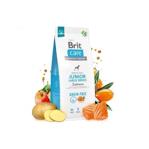 Корм сухий Brit Care Dog Grain-free Junior Large Breed для молодих собак великих порід беззерновий з лососем 3 кг 8595602558872 8595602558872 фото