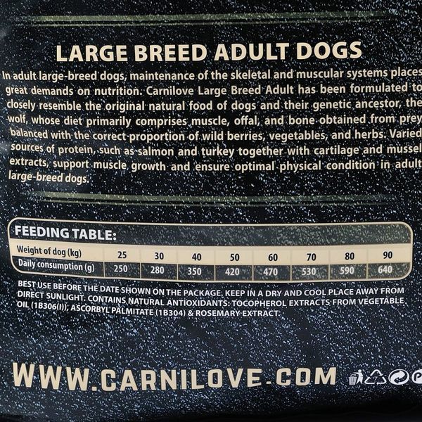 Корм сухий Carnilove Adult Large Breed Salmon and Turkey для дорослих собак великих порід вагою від 25 кг з лососем та індич 150821/8945 фото