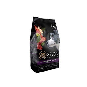 Корм сухий Savory Medium Breed rich in Fresh Turkey and Lamb для дорослих собак середніх порід від 10 до 25 кг зі свіжим ягням 4820232630266 4820232630266 фото